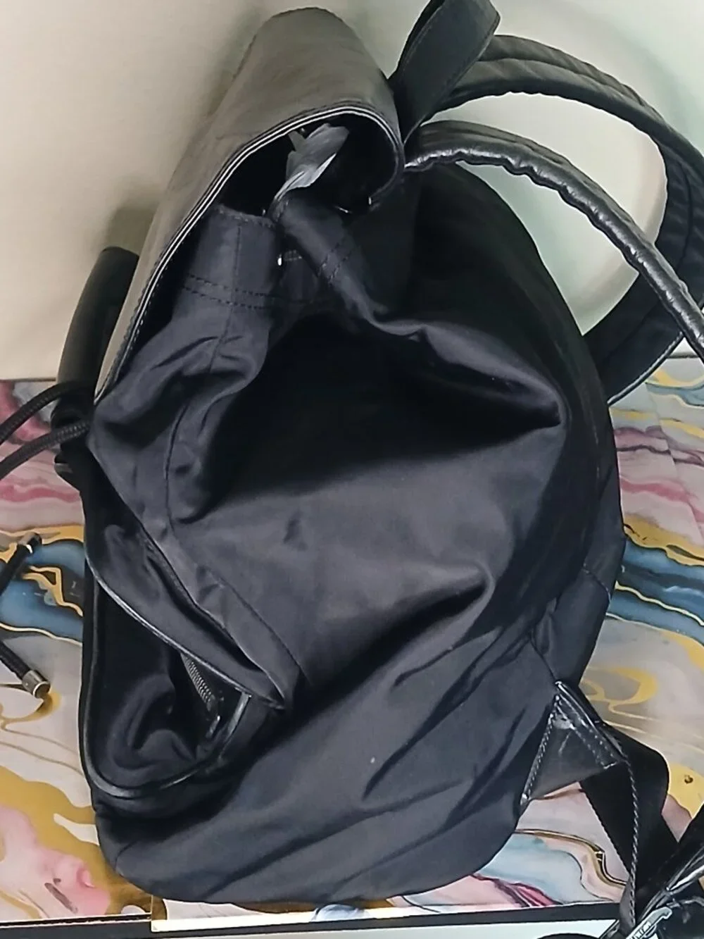 Michael Kors Black Nylon & Leather Utility Multi-Pocket Backpack